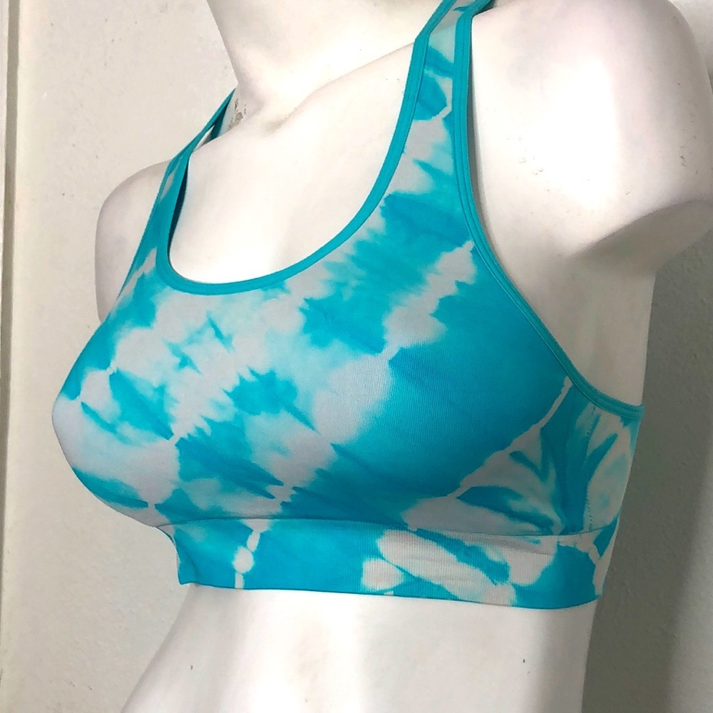 PINK Victoria’s Secret Tie Dye Stretchy Unlined Sports Racerback Tank‎ Top Bra